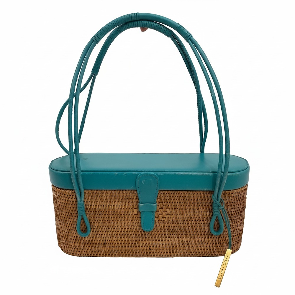 Elliott Lucca Shoulder Bag | Wicker Aqua OS Women's Leather